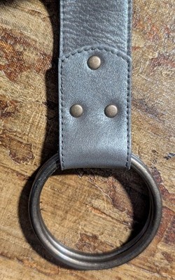 Eileen Fisher Belt Womens Medium Gray Studded Vegan Leather Double O-Ring Eileen Fisher Women main image 3