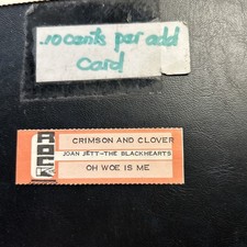 1 JUKEBOX TITLE STRIP Joan Jett Crimson And Clover Oh Who Was Me Rock 45
