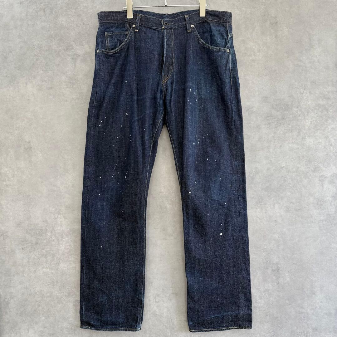 A BATHING APE Denim Pants Jeans Indigo Blue Paint Splash XL Inseam 87cm thumbnail 5