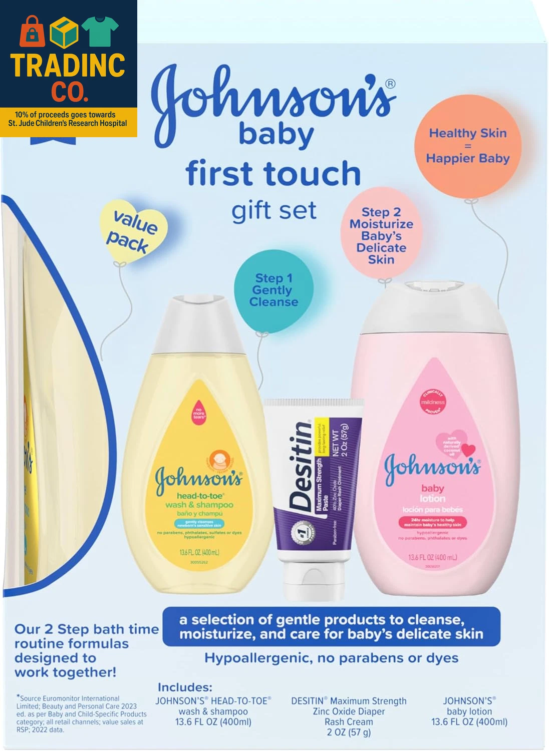 First Touch Baby Gift Set, Baby Bath, Skin & Hair Essential Products, Kit for Ne