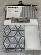 Houseful 14pc Shower Curtain Set with Hooks Cosmic Moon Design / Liner NEW