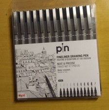 12 Black Fineliners Pens Fine Line Pen Fine Liner Drawing Black Pigment Ink Set