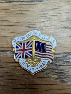 American Athletic Association 1924 Stamford Bridge UK vs US Pin Anstecker