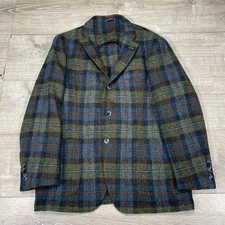 Altea Blazer Mens 54 Plaid Wool Jacket Made in Italy TOM Classic Sport Coat