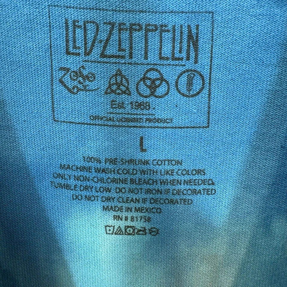 Led Zepplin U.S. Tour 1975 T-Shirt Vintage Style Tie Dye Size Large Short Sleeve - Image 3 of 4