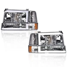 LED DRL Headlights Assembly Front Headlamp w/Corner Signal Compatible with Ford