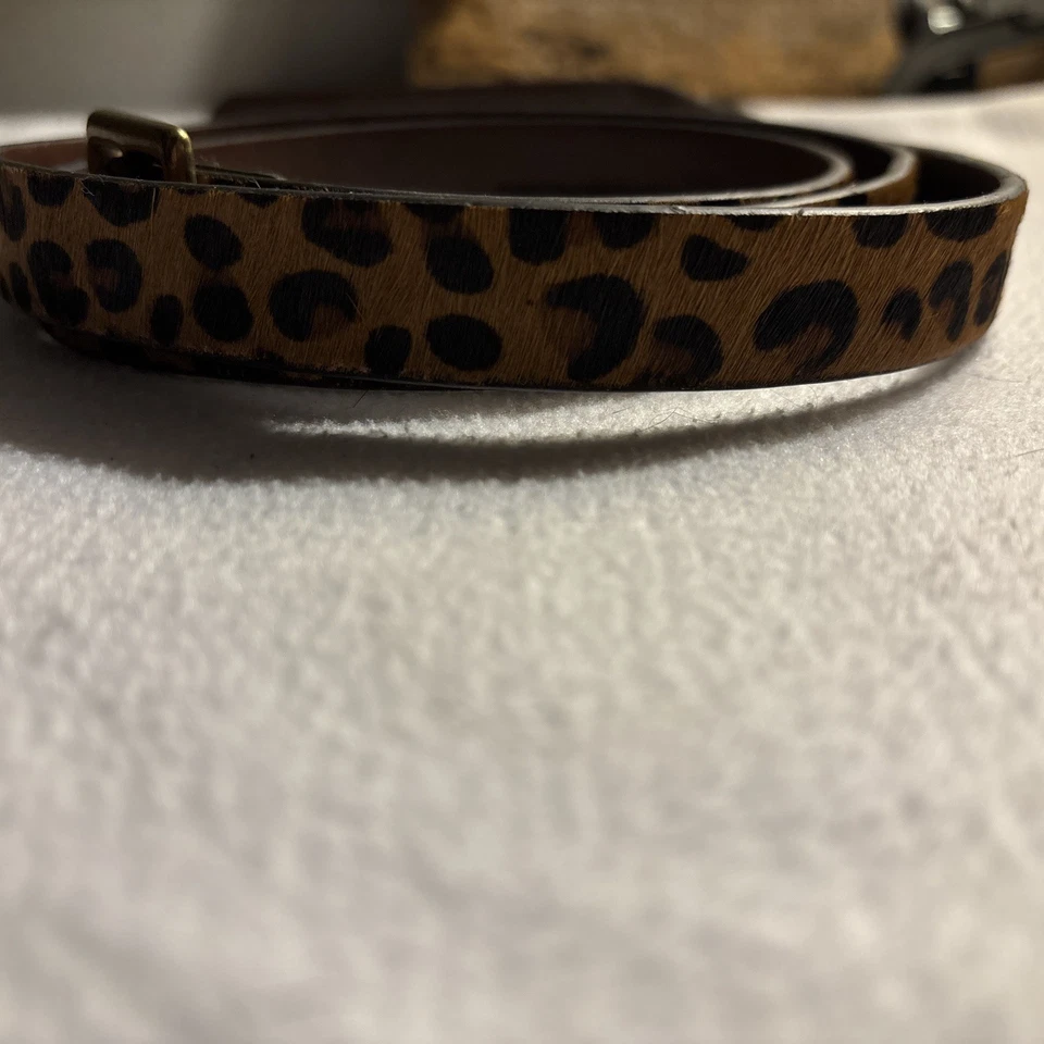 Cinturón ajustado de piel sintética con estampado de leopardo para mujer herrajes dorados medianos Y2K llamativo Foto 4 de 4