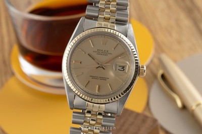 Rolex Datejust 36 Oyster Perpetual Stahl Gold Automatik Ref 1601 Papiere 1977