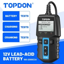 TOPDON Car Battery Tester 12V Automotive 100-2000CCA Battery Load Tester Digital