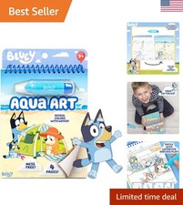 Bluey Aqua Art - Reusable Water Reveal Activity Pages With Water Pen for No-M...