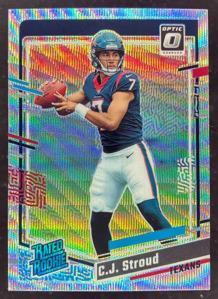 2023 Panini Donruss Optic Wave Prizm #244 C.J. Stroud RC Rated Rookie /300