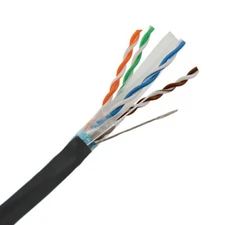 CAT6A Shielded Ethernet Cable 750MHz Riser CMR 10G BARE COPPER Wire Black 1000FT