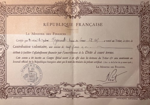 le document de ministre des finances pour general Regnault et son don - Picture 3 of 4