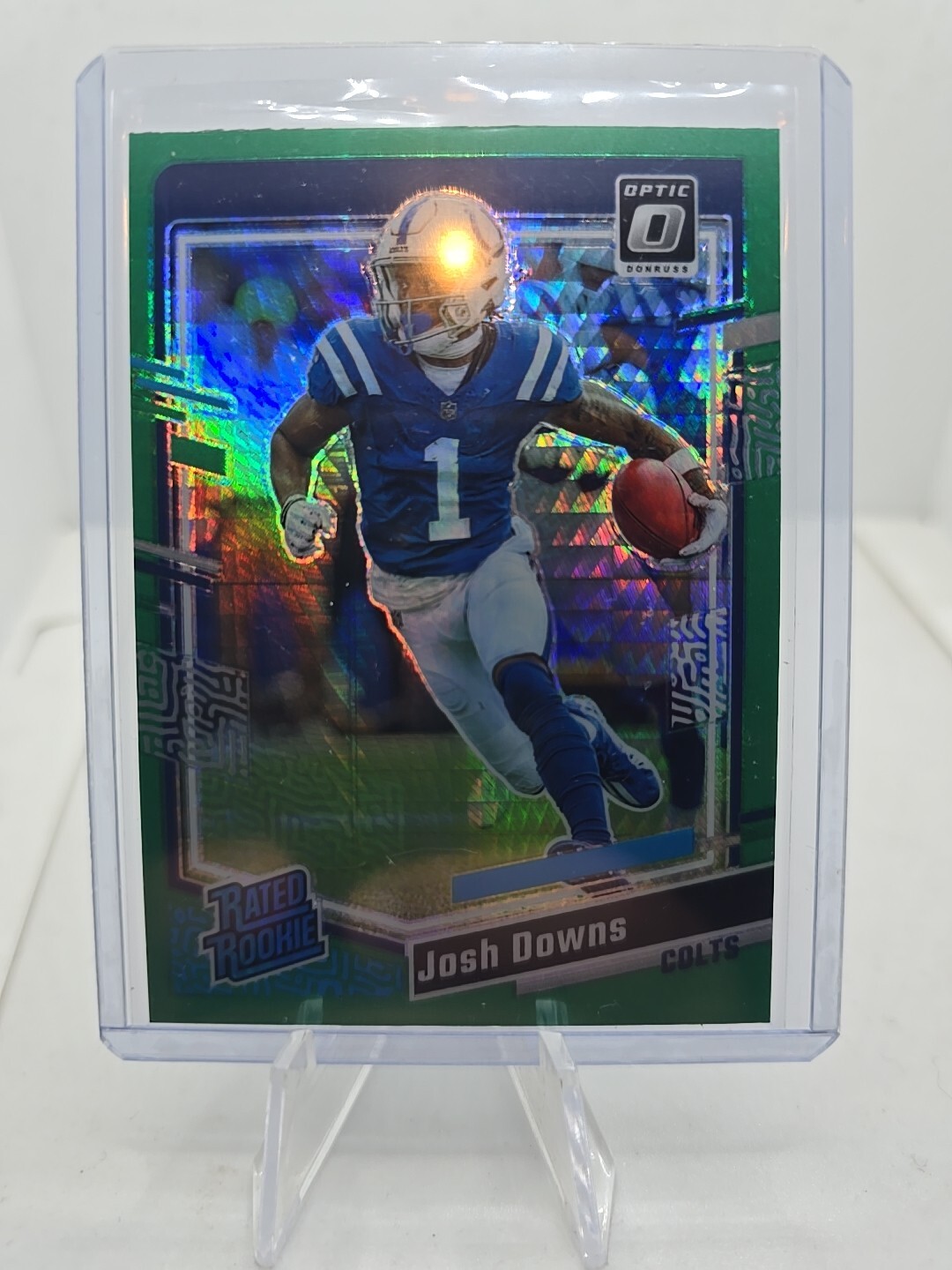 2023 Donruss Optic Josh Downs Green Hyper Prizm RC Colts #248 Rookie