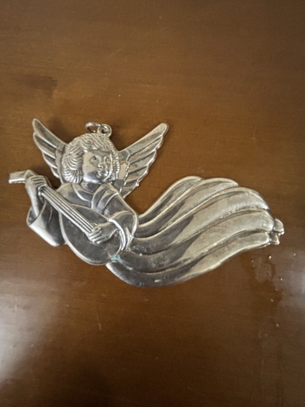 YR 85/1 GORHAM Sterling Angel with Mandolin Ornament
