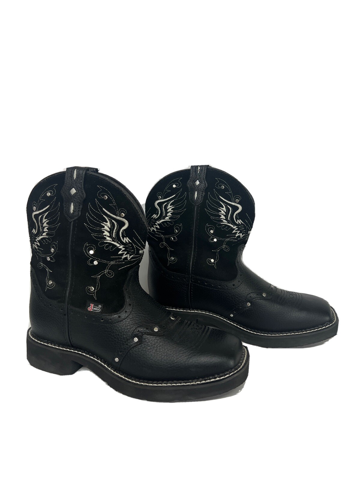Black Boots Square Toe lightly Used9B 