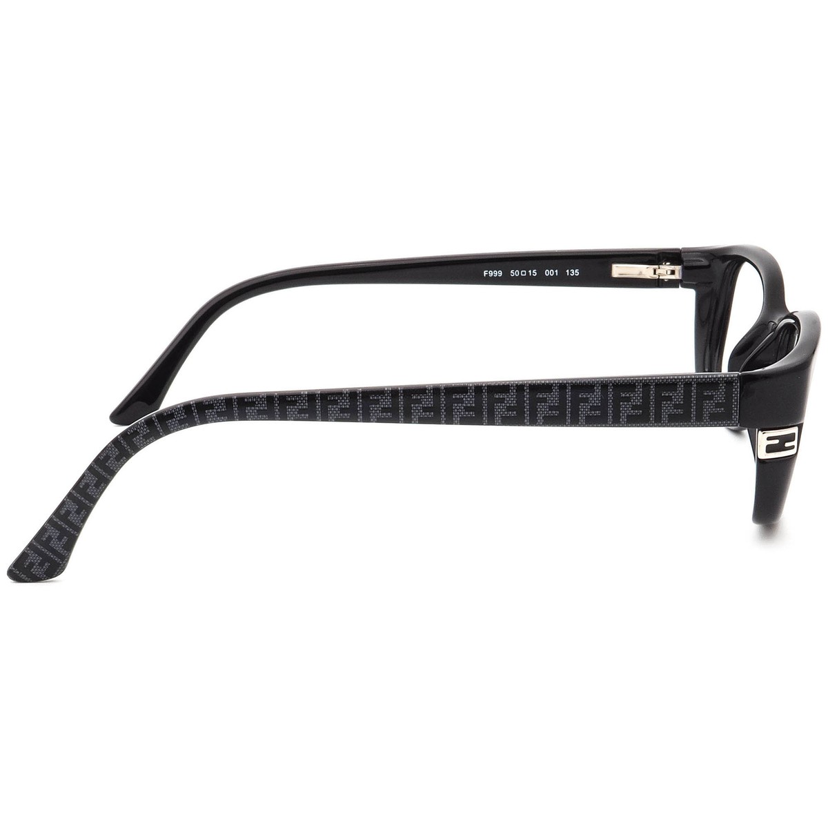 Fendi Eyeglasses F999 001 Polished Black Rectangular Frame  display picture 2
