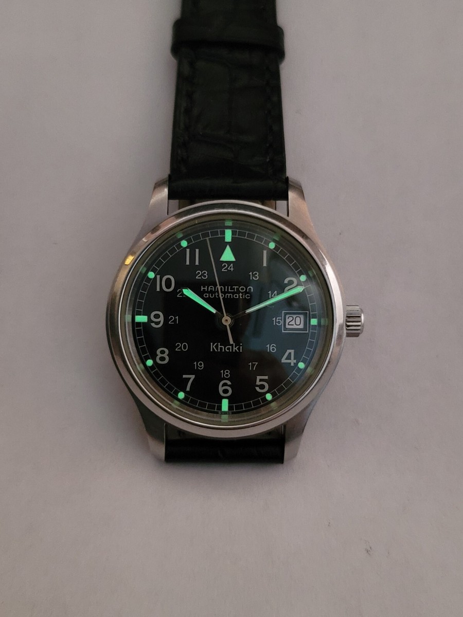 HAMILTON Khaki 9721B ブラック文字盤 Hamilton Khaki Field Men's Black Watch - 9721B for sale