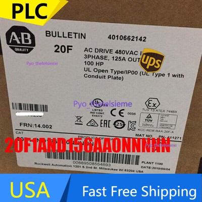 New Factory Sealed Allen-Bradley 20F1AND156AA0NNNNN PowerFlex 753 AC Drive