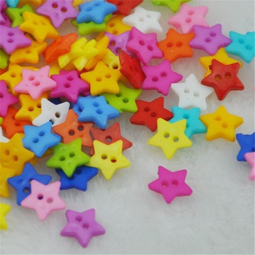 100Pcs 2 Holes Resin Buttons Assorted Shapes Craft Accessories DIY Garment Decor - Picture 4 of 48