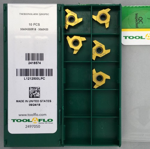 5) TOOL FLO TNEB 33 NGL-40 W.125 On Edge .125” Groove Inserts; GP5C🎯Machinist - Picture 2 of 2