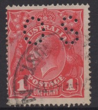 AUSTRALIA 1914-21  1d CARMINE-RED  KGV STAMP 