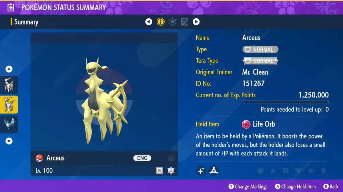 Shiny/non-shiny Giratina 6IV/EV Pokémon Legends Arceus 100% 