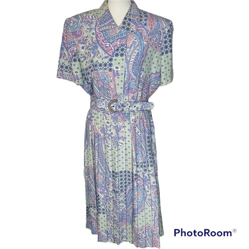 Leslie Fay Vintage Dress Pleat Skirt W 