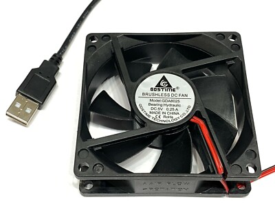 USB connector  Axial Cooling Fan  80x80x25mm 80mm 8025 5V DC box