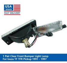 1 Pair Clear Front Bumper Light For Isuzu Tf Tfr Pickup 1991 1992 1993 - 1997
