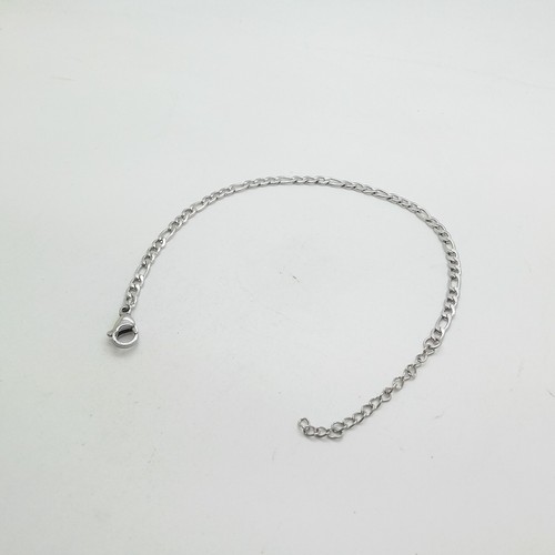 Edelstahl Mode Armband Unisex verstellbare Kette mit Verlängerungskette 840111 - Picture 3 of 6