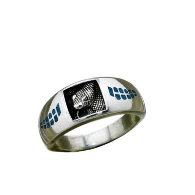 Indianerschmuck Türkis Ring Rattlesnake Klapperschlange 3D Navajo CR901