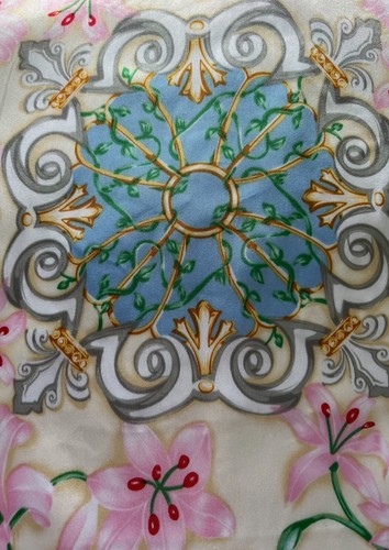 PIERRE BALMAIN White Pink Silky Print Large Vintage Head Square Scarf Ladies 28" - Picture 14 of 20