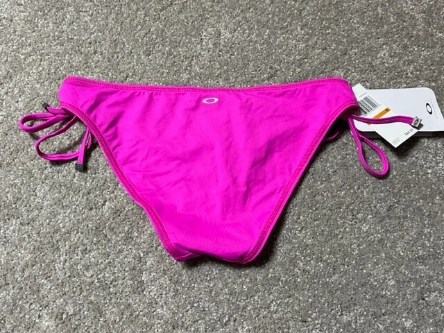 Biquíni Oakley Feminino Reversível Listrado Rosa Tamanho P Nylon Elástico - Imagem 4 de 4