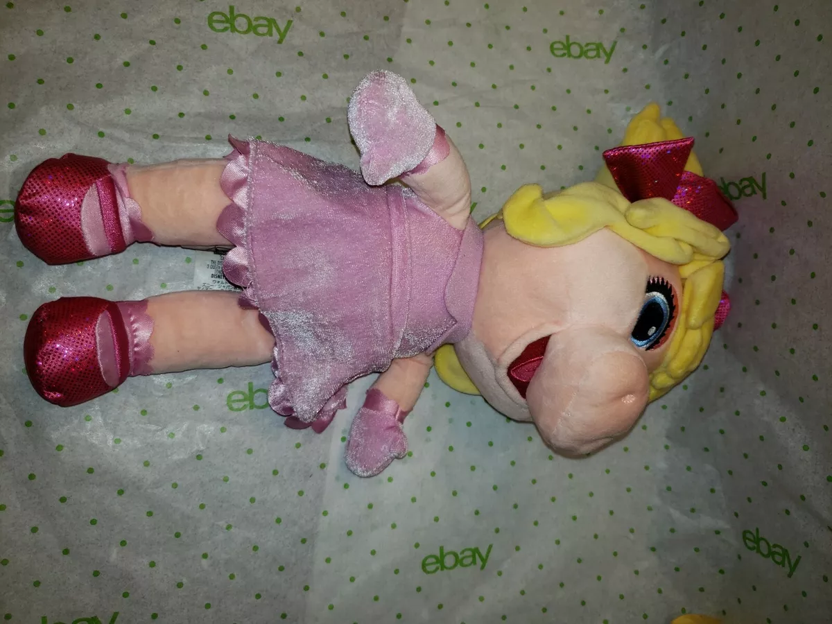 Disney Store Miss Piggy Muppet Babies Plush Pig Pink 14 Soft Toy Stuffed Animal