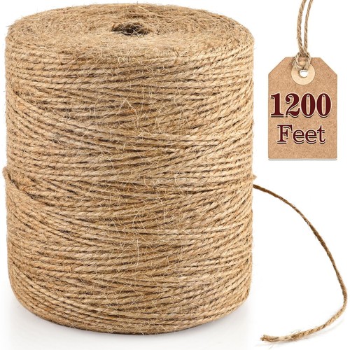 1200 Ft 2mm Natural Jute Twine Rope for Arts Crafts Gift Wrapping Climbing Plant