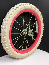 16" Bicycle Front Pink Wheel with 1.95" White Tire Mini-BMX Kids Bike #N7
