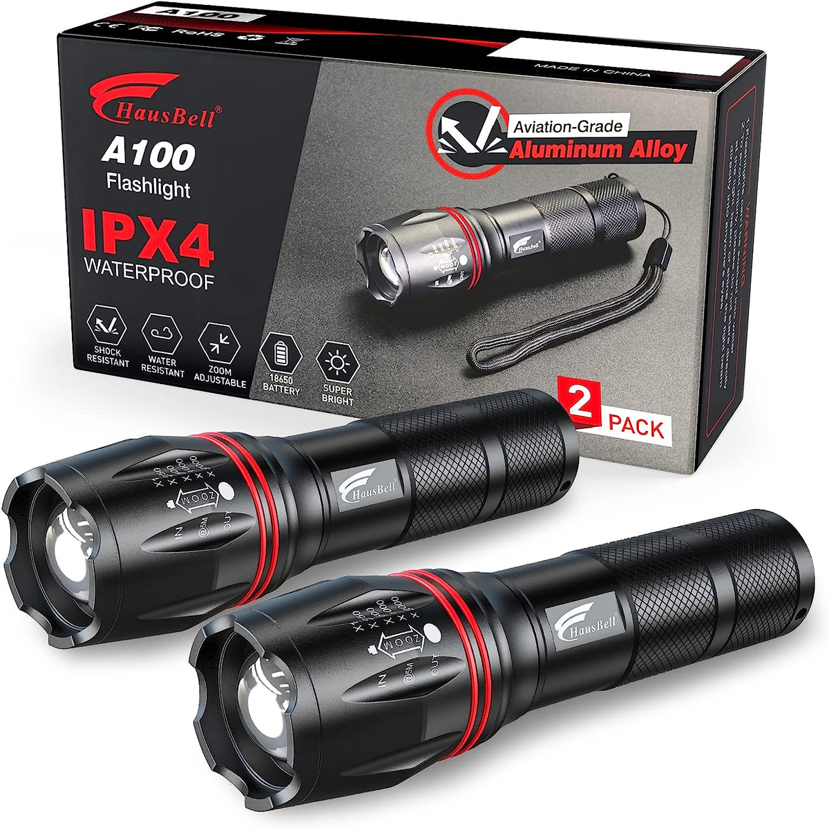 HAUSBELL LED 3000 Lumen Spotlight & 19-in-1 Multi-Tool Kit - Handheld Searchlight With Toolbox For Repairs, Camping & Emergencies