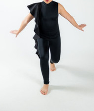 Weissman adult extra small black dance unitard