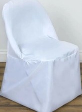 Set of Four 4 White Chair Covers 100 Polyester