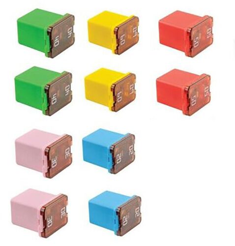 10 Piece Jcase FMX Low Profile Cartridge Style Fuse Assortment Kit 20 to 60 Amp - Picture 1 of 8