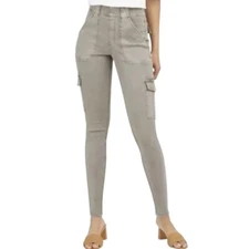 Spanx Womens Stretch Twill Ankle Cargo Pant High Waist Desert Dune 20311R Sz XS