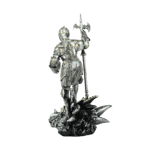 XL Ritter Figur mit Drachen Gothic Mittelalter Templer Dekoration IM106 - Bild 4 von 7