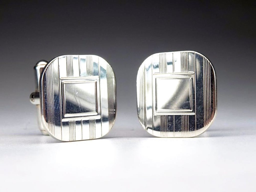 Tiffany engine turn mirror stripe cufflinks sterling Men's Accessories no box