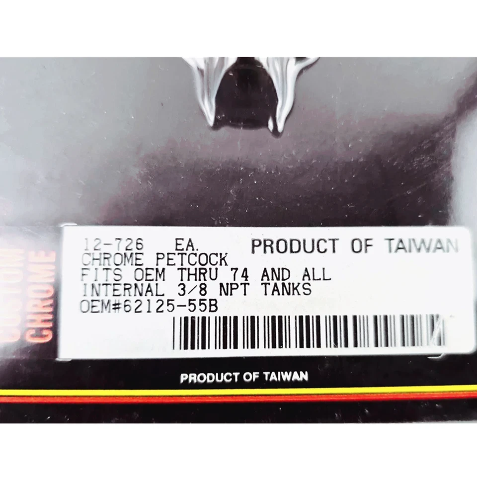 Motorcycle Chrome Fuel Petcock 3/8"NPT Fit For Harley Pre-1974 Replace 62125-55B - Image 2 of 4