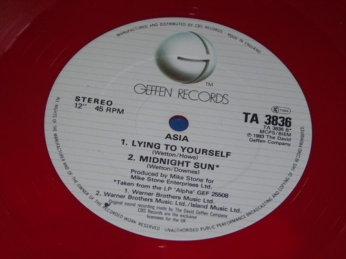 ASIA - The Smile Has Left Your Eyes - 1983 UK 3-track 12" single - RED VINYL - Imagen 6 de 6