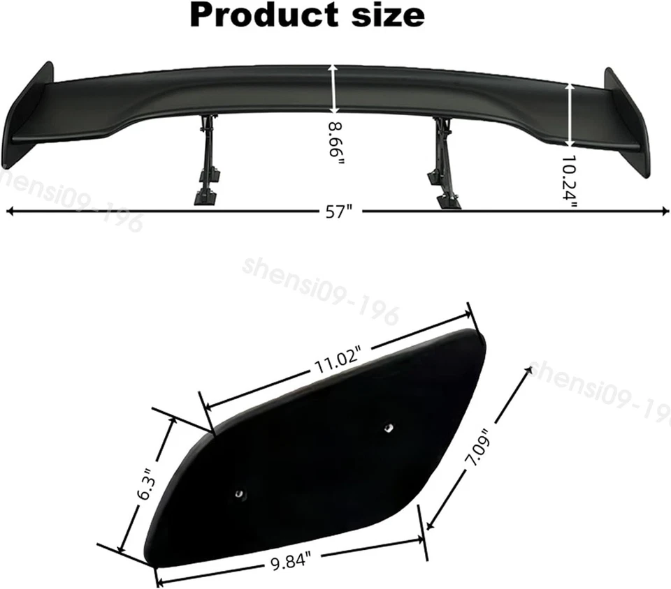 57" Large Rear Trunk Spoiler Gloss Racing GT Wing For Cadillac CTS CTS-V Coupe - Image 2 of 4