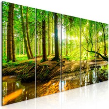Sonne Wald Landschaft Natur VLIES LEINWAND DEKO BILDER WANDBILDER XXL WOHNZIMMER