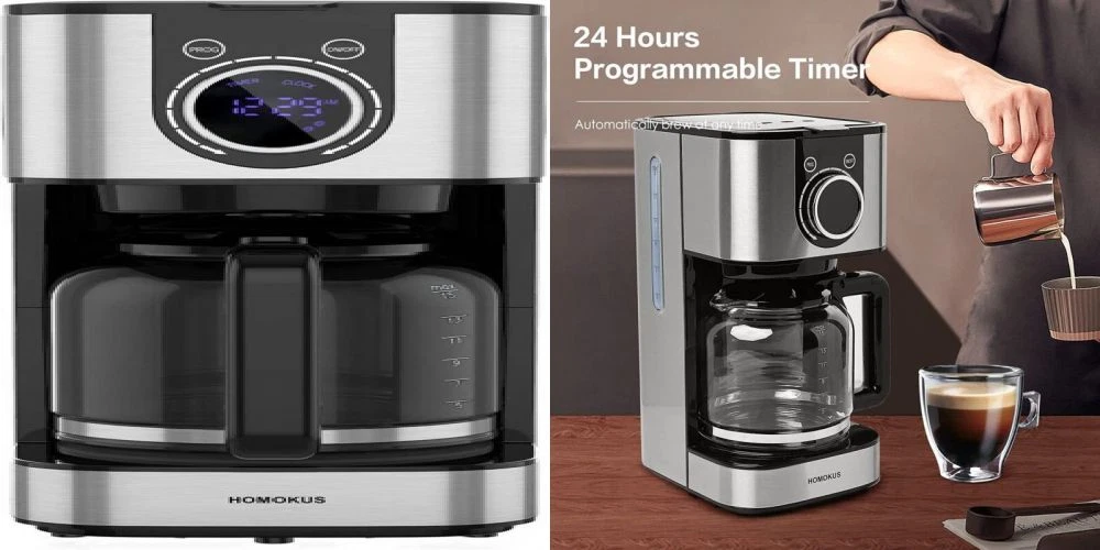 8 Cup Drip Coffee Maker - Stainless Steel Coffee Maker - Programmable Coffee Maker with Timer - As Picture