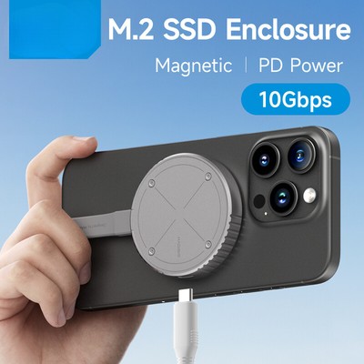 Magnetic M.2 2230 SSD Enclosure USB C 3.2 Gen2 To NVMe PCI-E for IPhone 15 Pro